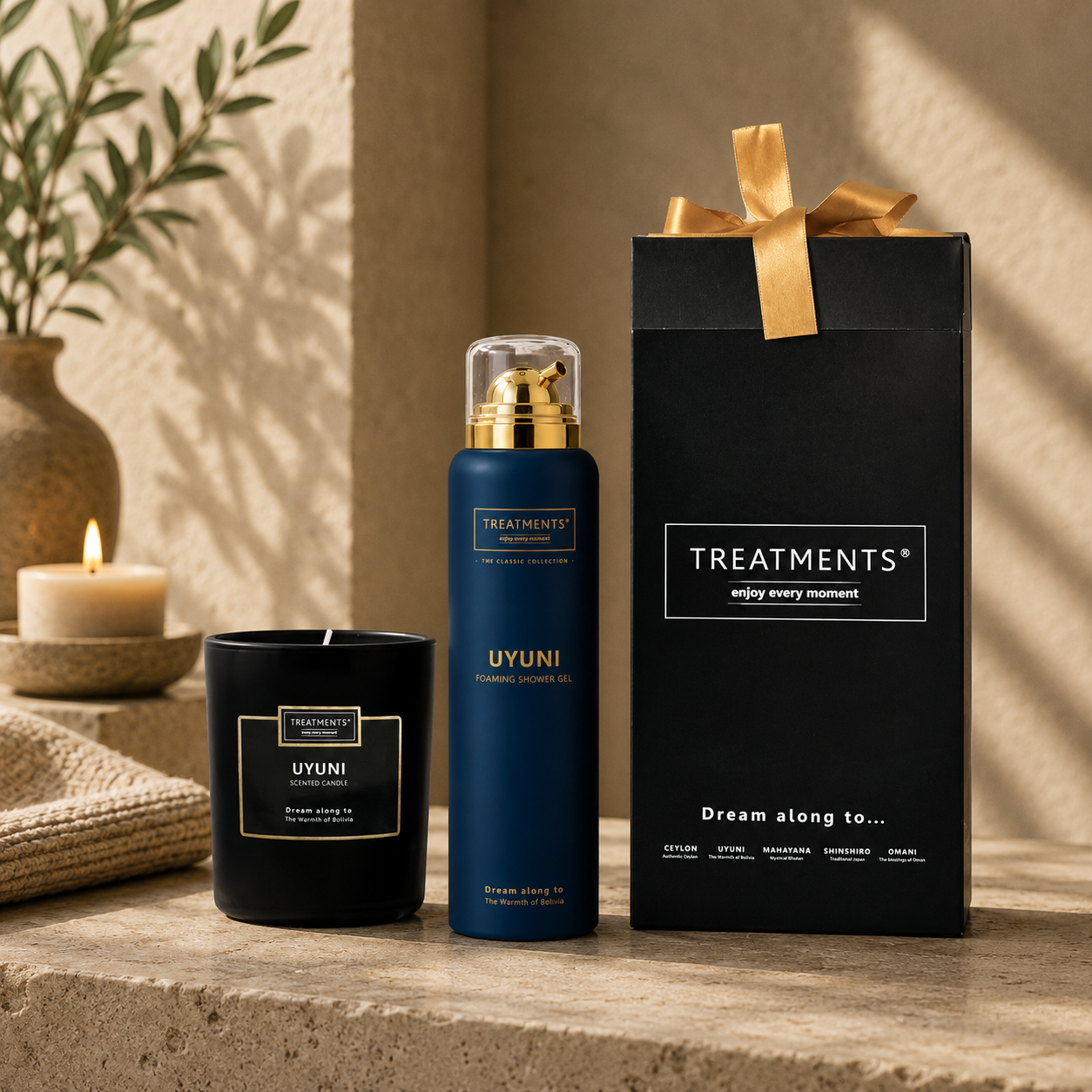 Treatments® - Geschenkbox Duschschaum &amp; Kerze - Uyuni